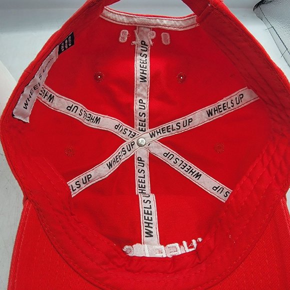 Wheels Up Hat Red American Flag Adjustable Strap Back Casual Outdoors - Picture 7 of 9